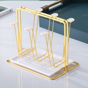 Nhà bếp sang trọng sắt cup drainer chủ cà phê Mug cây giá cup hiển thị giá Mug chủ đứng Vàng Cup khô giá đứng - Product Image 3