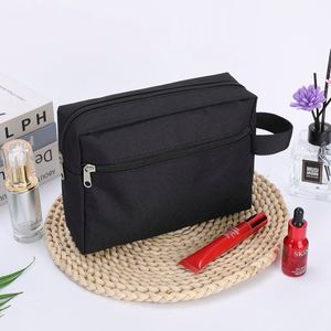 Wholesale Unisex Portable Oxford Cosmetic Bag with Custom Logo Front Pocket Closure Zipper Waterproof Reusable Travel Makeup Bag - Product Image 2