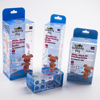 Boîte d'emballage en plastique PET transparente personnalisée pour biberons, boîte pliable transparente en plastique