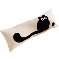 Coussins de canapé brodés personnalisables, housse de coussin longue avec motif de chat de dessin animé mignon, coussin long extra-large avec motif de chien