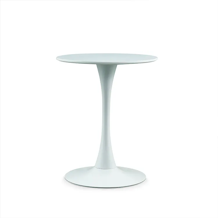 Metal Dining Table Legs MDF Small Round Table White Restaurant Coffee Table