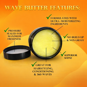 Grasa para Peinar de Marca Propia para Hombre |   Manteca de Karité y Mandarina |   Brillo Máximo, Acondicionador No Graso para Ondas 360 - Product Image 3