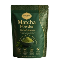 Sachets refermables de qualité alimentaire avec impression en gravure pour l'emballage de poudre de matcha, qui gardent le contenu frais après chaque utilisation