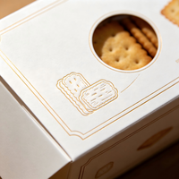 Boîte d'emballage de luxe personnalisée pour biscuits, en papier recyclable, avec fenêtre, pour boulangerie, biscuits au beurre et emballage de snacks