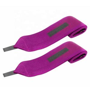Vente en gros de dragonne robuste personnalisée pour l'haltérophilie Poignets pour femmes 18 pouces Poignets élastiques avec boucle de frappe - Product Image 4