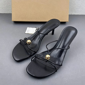 Sandali Chic con Cinturini, Mules con Tacco in Pelle PU Nera Metallizzata, <span class=keywords><strong>Eleganti</strong></span> Scarpe da Cerimonia con Punta Quadrata Aperta per Signore - Product Image 3