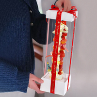 Neue Weihnachts quadrat weiß und gold Erdbeer turm Cupcake Dessert Kuchen Box Geschenk box