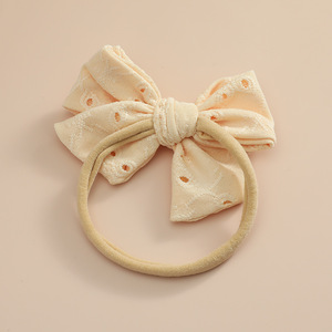 Diadema con lazo de encaje para bebé, diadema elástica de nailon súper suave para bebé, accesorios para el cabello ligeros que no dejan marcas - Product Image 5