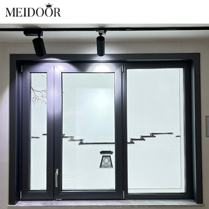 Meidoor <span class=keywords><strong>Finestra</strong></span> a Battente Moderna <span class=keywords><strong>in</strong></span> Alluminio con Design <span class=keywords><strong>in</strong></span> <span class=keywords><strong>Legno</strong></span>, Doppio Isolamento, Griglia <span class=keywords><strong>Decorativa</strong></span> Interna e Vetro Temperato, Stile Americano - Product Image 3