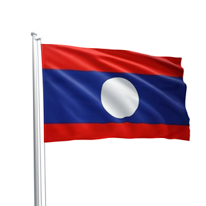 ธงสาธารณรัฐประชาธิปไตยแบบ100% ธงลาว3X5ฟุต - Product Image 1