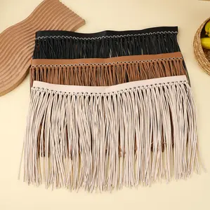 In Stock Eco Friendly Pu Fringe Combined Trim Tassel Trimming For Sewing