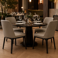 Chaise de restaurant pour projet hôtelier, en cuir PU gris clair, pour café, hôtel, bistrot, usage commercial
