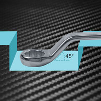 Juego de llaves de boca métricas ajustables de doble extremo, llave de anillo larga de 45 grados HRC38-45 con estuche enrollable Zorro/Sellena Zl-Spanner