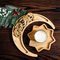 Assiette en bambou motif végétal créatif style campagnard forme irrégulière technique pigmentée pour service de table de fête Marque MOFITOS