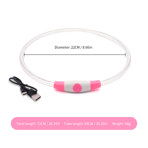 ปลอกคอสุนัขเรืองแสง LED ชาร์จ USB-C ปรับขนาดได้ ปลอกคอเพื่อความปลอดภัยยามค่ำคืนสำหรับสุนัขพันธุ์เล็กและใหญ่ - Product Image 1
