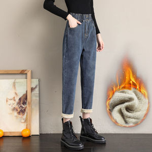 Jeans personnalisés en gros pour femme, rembourrés et épaissis, coupe ample et fine, style <span class=keywords><strong>Harun</strong></span>, pour l'automne et l'hiver - Product Image 1