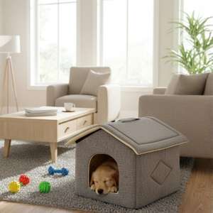 Cuccia per Cani PawHut in 3 Misure, Letto per Animali Domestici con Tetto Inclinato per Interni, per Cani di Piccola Taglia - Product Image 5