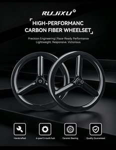 Roue <span class=keywords><strong>BMX</strong></span> en fibre de carbone de 20 pouces, 3 rayons, 451/406, roue à <span class=keywords><strong>trois</strong></span> rayons, frein à disque/v-brake, jeu de <span class=keywords><strong>roues</strong></span> de vélo à <span class=keywords><strong>trois</strong></span> rayons - Product Image 4