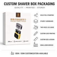Boîte d'emballage en papier personnalisée pour rasoir électrique, recyclable, couleur unie, pour produits électroniques de toilettage masculin portables