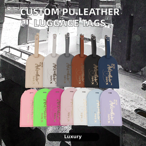 Genuine Leather Striped Luggage Tag Baggage Tags ID <b>Label</b> for <b>Suitcases</b> Backpack - Product Image 6
