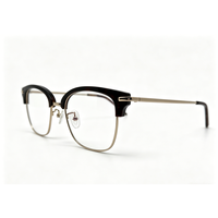 Monture de lunettes demi-cerclée en acétate G33368, ultra légère et confortable, style professionnel classique, verres acryliques unifocaux avec traitement anti-reflet.