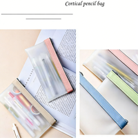 Trousse à crayons Able B9503 multicolores, organiseur scolaire INS, pochette à stylos, pochette portable transparente en plastique avec fermeture éclair
