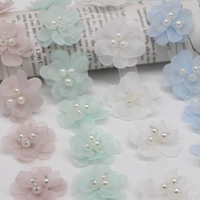 3 D Fleur Patch Perle Décorative Applique Dentelle Sangle Ruban Accessoires pour Vêtements Chaussures Chapeau