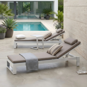 Tumbona de Exterior <span class=keywords><strong>con</strong></span> Estructura de Aluminio y Respaldo Ajustable para <span class=keywords><strong>Piscina</strong></span>, Playa, Hotel, Tumbona Moderna al por Mayor <span class=keywords><strong>con</strong></span> Cojín - Product Image 4