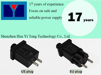 Adaptateur prise US/UE IP44 DC 1W-12W en matériau PC certifié ETL pour lumières de jardin et de terrasse, lumières de festival