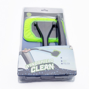 Windshield <b>Clean</b> Telescopic Pole Double Sided Glass Cleaner With Long Handle <b>Window</b> Brush <b>Set</b> - Product Image 1