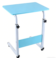 Petit bureau d'étude réglable en hauteur avec cadre en métal et surface en bois, design durable, petit bureau de bureau