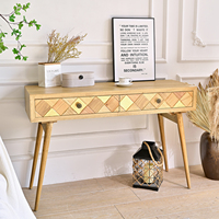 Console en bois de sapin massif INNOVA, style rustique moderne, 2 tiroirs, durable, montage facile, pour salle à manger, entrée, salon