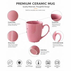 Tazza di <span class=keywords><strong>caffè</strong></span> creativa in tinta unita con logo personalizzato promozionale tazza di ceramica colorata - Product Image 4