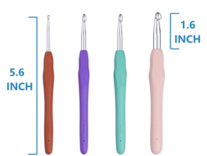 0.5-2.75mm TPR Soft Handle Aluminum Crochet Hook <b>Set</b> Crochet Hook Knitting Needle for DIY Lace Craft Hand Knitting Tool - Product Image 4