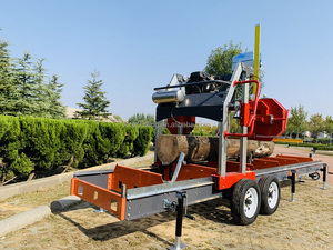 Scierie à moteur à essence RIMA 36 pouces Portable | Coupe-bois à <span class=keywords><strong>bande</strong></span> horizontale 91cm de coupe, équipement de remorque pour le traitement des grumes - Product Image 2