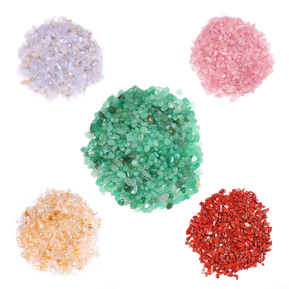 Cristales con palas para decoración de pecera, chips de cristal de amatista de 5-7mm, piedra curativa, venta al por mayor