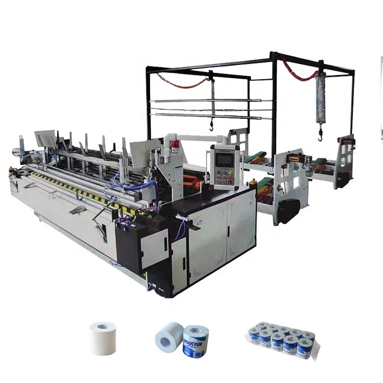 Factory direct sale custom roll to roll paper making machine for face towel kitchen cleaning toilet using rolls paper maker