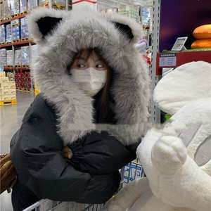 כובע עבה סרבל נשים כובע בוקס האוזן צעיף משולב עבור סתיו חורף קר הגנה כובע חם צוואר מגן - Product Image 3