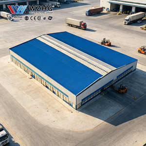 Prefabricated Rigid Frame Steel Structure Warehouse Supplier Commercial High Clearance Logistics Distribution <b>Hub</b> - Product Image 1