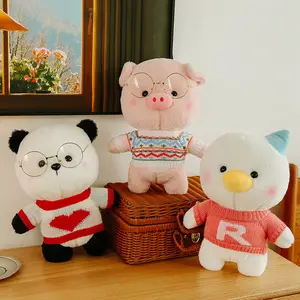 panda boneka bantal Suppliers-Boneka Bantal Anak Perempuan, Mainan Babi Mewah 30 Cm, Bantal dan Pakaian Anak Perempuan Panda Lucu