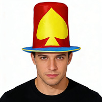 Chapeau de clochard coloré à motifs de cartes à jouer pour enfants et adultes, chapeau de fête amusant, chapeau de clown de carnaval, casquette de célébration de festival