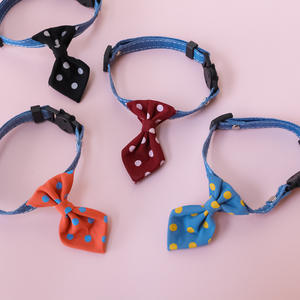 ปลอกคอสัตว์เลี้ยงแบบปรับได้ สไตล์อังกฤษ ลายจุด พร้อมโบว์ผูกคอสำหรับ<span class=keywords><strong>แมว</strong></span>และสุนัข มีกระดิ่ง - Product Image 6