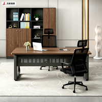 Escritorio Ejecutivo JIUSHUN para Oficina, Escritorio de Madera con Patas Metálicas, Tamaño Personalizado, Mesa de Trabajo para Gerentes y Directores