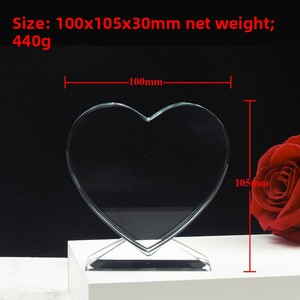 Trophée en cristal personnalisé en forme de cœur HBL pour couple, avec logo <span class=keywords><strong>sur</strong></span> mesure, idéal pour la création de photos - Product Image 4