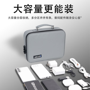 กระเป๋าเก็บอุปกรณ์เสริมดิจิทัล 30x23x10 ซม. พร้อมตัวล็อคความจุขนาดใหญ่ขยายได้กระเป๋าเดินทางกันน้ำสำหรับการเดินทางเพื่อธุรกิจ - Product Image 5