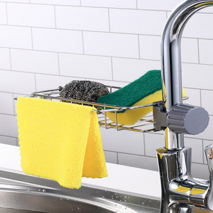 Support de Robinet en Acier Inoxydable, Égouttoir Rectangulaire pour Évier, Porte-Éponge, Multi-Usages, Sans Installation - Product Image 2