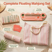 Jeu de Mahjong flottant, tuiles en mousse EVA imperméables, table de jeu portable pour piscine, plage, bateau, lac