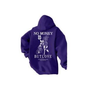 เสื้อฮู้ดพิมพ์ลาย No Money But Love สำหรับผู้ชาย ทรงโอเวอร์ไซส์ ผ้าฝ้าย สไตล์ลำลอง ดีไซน์ด้านหลัง สไตล์ฤดูใบไม้ร่วง - Product Image 1