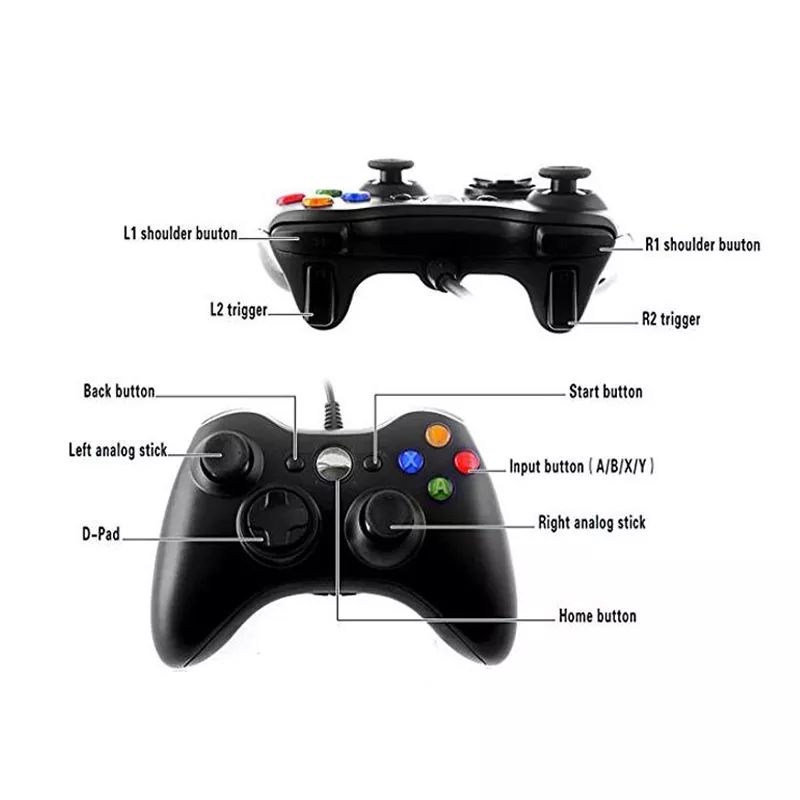 Joystick Joypad for Xbox 360 Game Control PC USB Wired Remote Gamepad for  Xbox 360 Controller