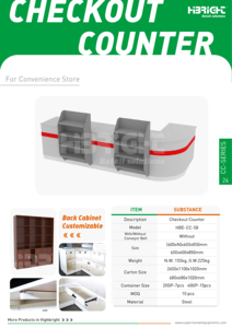 Highbright Modern L Shape Cashier <b>Counter</b> without Conveyor Belt for Supermarket & Retail Stores - Product Image 4